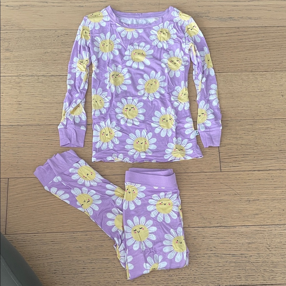 Little Sleepies Lavender Sunflower Pajama Set Sz 3T!